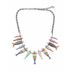 Collier Sardine perles multicolores - Bibop et Lula