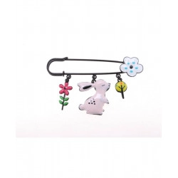 Broche Lapin rose - Bibop et Lula