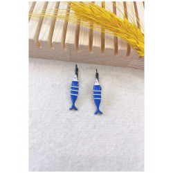 Boucles d'oreilles Petite sardine bleue - Bibop et Lula