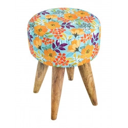 Tabouret rond tissu imprimé Sofia - Bibop et Lula