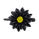 Barrette cuir Dahlia noir - Bibop et Lula