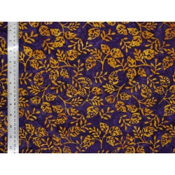 Coton Batik Feuilles d'or - Bibop et Lula