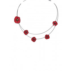 Collier multi-rang Coquelicots - Bibop et Lula