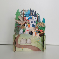 3D Pop Up Carte Anniversaire au Château - Bibop et Lula