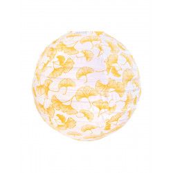 Lampion tissu boule japonaise rond Gingko Yellow - Bibop et Lula