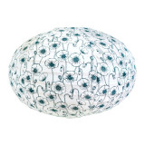 Lampion tissu boule japonaise ovale Blue Poppy - Bibop et Lula