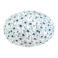 Lampion tissu boule japonaise ovale Blue Poppy - Bibop et Lula