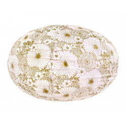 Lampion tissu boule japonaise ovale Bouquet Gold - Bibop et Lula