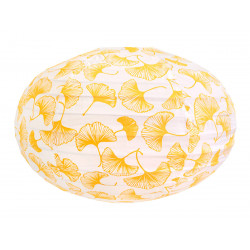 Lampion tissu boule japonaise ovale Gingko Yellow - Bibop et Lula