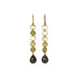 Boucles d'oreilles pendantes laiton Labradorite - Bibop et Lula