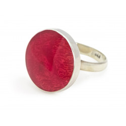 Bague réglable Pastille Corail Rouge - Bibop et Lula