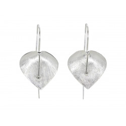 Boucles d'oreilles argent Brossé Feuille - Bibop et Lula