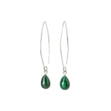 Boucles d'oreilles argent Gouttes Malachite - Bibop et Lula