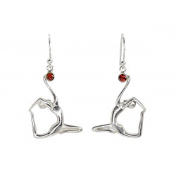 Boucles d'oreilles argent Grenats Yoga - Bibop et Lula