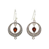 Boucles d'oreilles argent Comète Grenat - Bibop et Lula