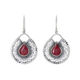 Boucles d'oreilles argent Corbeilles Corail Rouge - Bibop et Lula