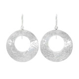 Boucles d'oreilles argent Créoles Martelées - Bibop et Lula