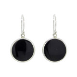 Boucles d'oreilles argent Disques Onyx - Bibop et Lula