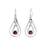 Boucles d'oreilles argent Double Goutte Grenat - Bibop et Lula