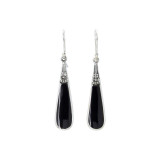 Boucles d'oreilles argent Larmes Onyx - Bibop et Lula