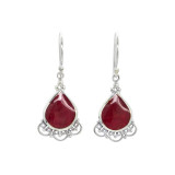 Boucles d'oreilles argent Mignonnes Corail rouge - Bibop et Lula