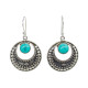 Boucles d'oreilles argent Moon Turquoises - Bibop et Lula