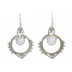 Boucles d'oreilles argent Pierre de lune - Bibop et Lula