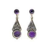 Boucles d'oreilles clous argent Améthystes - Bibop et Lula