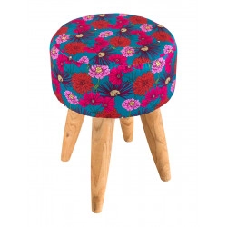 Tabouret rond tissu imprimé Gypsy - Bibop et Lula