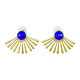 Boucles d'oreilles clous laiton Papyrus hydro bleu - Bibop et Lula