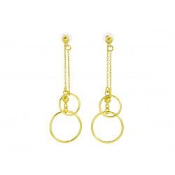 Boucles d'oreilles pendantes clous laiton Anneaux - Bibop et Lula