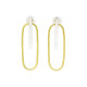 Boucles d'oreilles pendantes clous laiton Ovales - Bibop et Lula