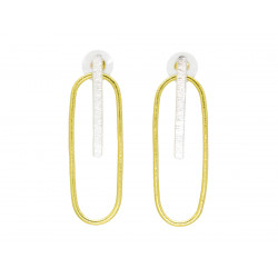 Boucles d'oreilles pendantes clous laiton Ovales - Bibop et Lula