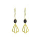 Boucles d'oreilles pendantes laiton Fish Onyx - Bibop et Lula