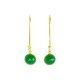 Boucles d'oreilles pendantes laiton Gouttes Onyx vertes - Bibop et Lula