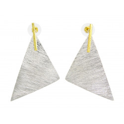 Boucles d'oreilles pendantes laiton Silver - Bibop et Lula