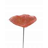 Fleurs en verre transparent rouge moucheté coquelicots - Grand - Bibop et Lula