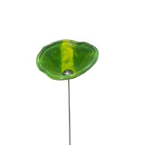 Fleurs en verre transparent jaune vert peint coquelicots - Moyen - Bibop et Lula