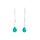 Boucles d'oreilles pendantes argent Gouttes Turquoises facettées - Bibop et Lula