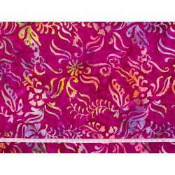 Tissu Coton Batik Fuchsia Floral - Bibop et Lula