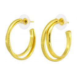 Boucles d'oreilles clous en laiton Double Créoles - Bibop et Lula