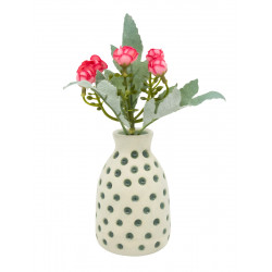  Vase soliflore céramique petits pois verts - Bibop et Lula