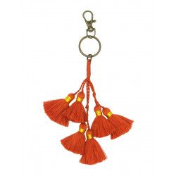 Porte-clé mini pompons orange - Bibop et Lula