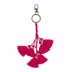 Porte-clé mini pompons rose fuchsia - Bibop et Lula