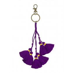 Porte-clé mini pompons violet - Bibop et Lula