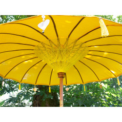 Parasol balinais jaune coton diamètre 190cm. - Bibop et Lula