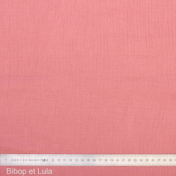 Double gaze de coton Rose Saumon - Bibop et Lula
