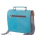 Sac en cuir recyclé Petit cartable Bleu - Bibop et Lula