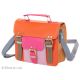 Sac en cuir recyclé Petit cartable Orange - Bibop et Lula