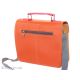 Sac en cuir recyclé Petit cartable Orange - Bibop et Lula